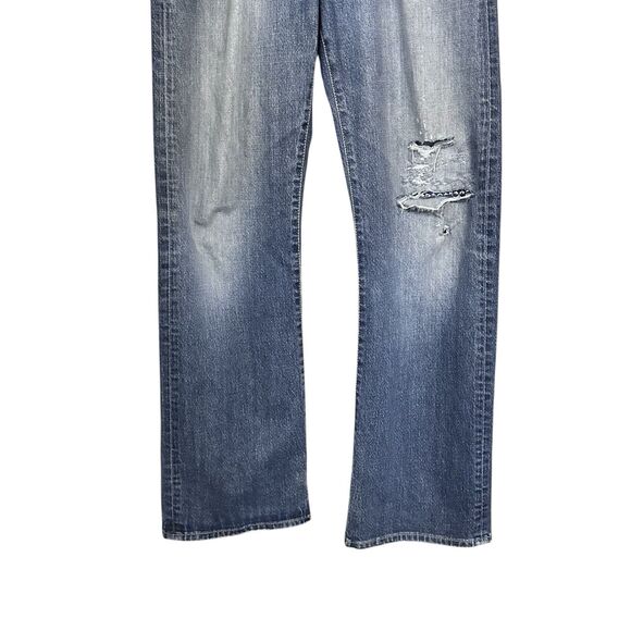Guess Men 31 X 32 Cliff Boot Cut Jeans Distressed Denim Y2K Casual Grunge Ripped - Picture 3 of 9